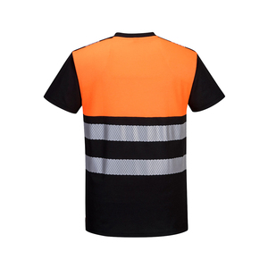 Men's Hi Visibility <b>Orange</b> Black Reflective Work T-Shirt Safety Uniform Apparel - Product Image 2