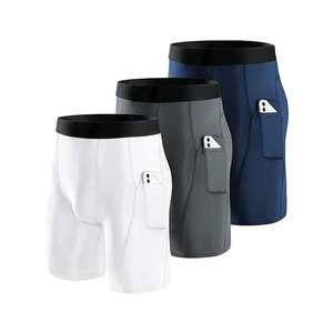 Pantalones Cortos de Compresión para Hombre con Bolsillo Lateral, Ropa Interior Deportiva Transpirable de Malla para Correr, Pantalones Cortos de Entrenamiento para Rendimiento Atlético - Product Image 3