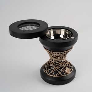 Amazing Bakhoor Metal Incense Burner With Geometric Wire Design Black Base Aromatic <b>Diffuser</b> All-Season Use - Product Image 1