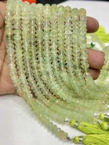 Cuentas de Gemas Naturales Sin Tratar Aaa+, Cuentas Facetadas de Prehnita Verde Natural AAA, 8 mm, Hilo de 8 Pulgadas - Product Image 4