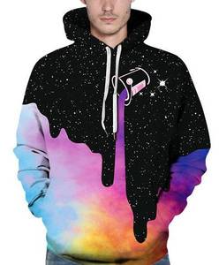 Sudadera con Capucha Extra Grande para Hombre, Estampado Galáctico en Blanco y Negro, Sublimación, Poliéster, Ropa Casual de Otoño - Product Image 4