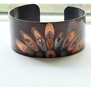 Boutons de manchette et bracelets intemporels en laiton et cuivre d'inspiration antique, accessoires de mode en cristal - Product Image 3