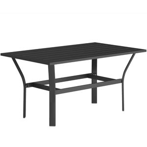 Tavolo da Pranzo Rettangolare Nero per Terrazza e Giardino - Product Image 5