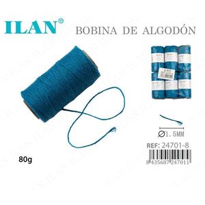 Bobina di Filo di Cotone Ilan 80g Blu 1.5mm per Cucito - Product Image 3