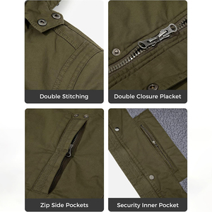 Chaqueta de Invierno para Hombre, Talla Grande, Cálida, con Forro de Sherpa, Capucha Desmontable, Impermeable, Ecológica, Transpirable y de Secado Rápido - Product Image 5