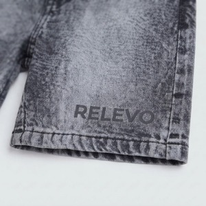 Shorts Bermuda en jean délavé grande taille pour homme, taille mi-haute, couleur unie, décontracté, fermeture boutonnée, 100 % coton - Product Image 4