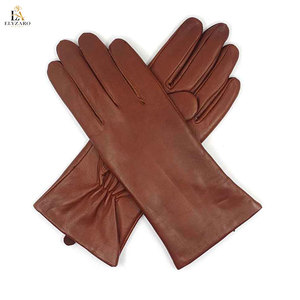 Gants d'opéra en cuir marron Elyzaro, compatibles écran tactile, pour la conduite hivernale - Product Image 5