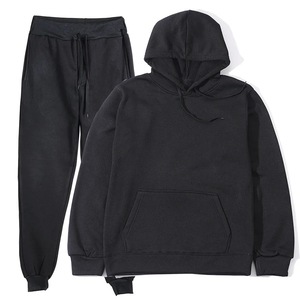 Ensemble de survêtement marron à capuche pour hommes, manches longues, couleur unie, tenue décontractée d'automne avec pantalon à cordon de serrage et poche avant - Product Image 3
