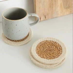 Top Selling Modern Jute <b>Coaster</b> <b>Set</b> of 4 for Coffee Cups or Glasses and Tabletop Decoration Available at Export Price - Product Image 6