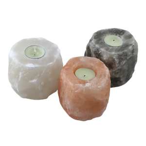 Himalayan Salt Candle Holder Two Hole Crafted Crystal Pink Rock Salt Tea Light - Product Image 3