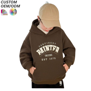 Sweat-shirt à capuche tricoté décontracté pour enfants, personnalisable avec impression, collection printemps-automne, vêtements pour filles et garçons, vente en gros - Product Image 1