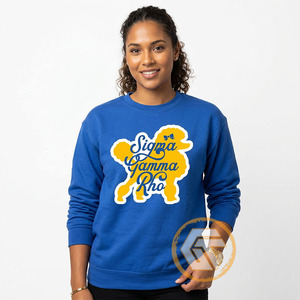 GREEK TREASURES Sigma Gamma Rho Sudadera de Felpa Ecológica para Mujer, Bordada, 500g, Informal, Lisa, Blanca, de Algodón, para Invierno - Product Image 2
