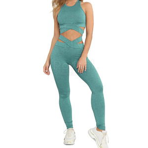 Diseña tu propio conjunto de yoga para mujer, ropa deportiva hecha en Pakistán, nuevo estilo de conjuntos de yoga para mujer en venta - Product Image 2