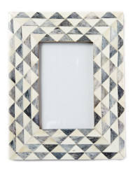 Cadre photo artisanal de luxe en bois massif et incrustations en os, style moderne minimaliste vintage bohème, décoration intérieure, cadeau artisanal - Product Image 5