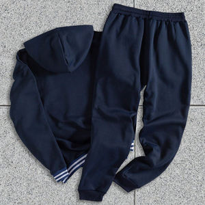 Unisex Customized Winter Hooded <b>Set</b> 3D chenille <b>Embroidery</b> Pullover Hoodie and Sweatpants Two Piece Hooded Sweatshirt Wholesale - Product Image 3