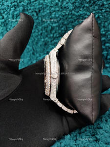 Montres cloutées en diamant Moissanite de luxe de marque supérieure montres glacées en acier inoxydable montres-bracelets Hip Hop pour unisexe - Product Image 4