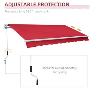 Toldo Retráctil Manual de 12 Pies x 10 Pies con Brazos Plegables, Ajustable y Versátil, para Patio, Balcón o Jardín - Product Image 6