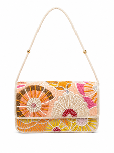 Luxury Handmade Avocado Glass Beaded Geometric Pattern Shoulder Bag Women Designer Fashion Handbag Daily Use Custom OEM ODM - Product Image 3