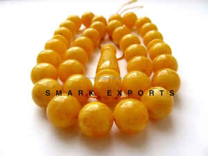 Résine d'ambre jaune Tasbih Misbah Subha perles de prière 33 perles rondes chapelet islamique musulman Zikr Dhikr Tasbeeh article cadeau - Product Image 3