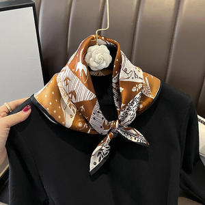 Adult Womens Spring Mulberry <b>Silk</b> <b>Square</b> <b>Scarf</b> Digital Print Breathable Elegant Geometric Neck Head Hair Wrap Daily Use Custom - Product Image 5