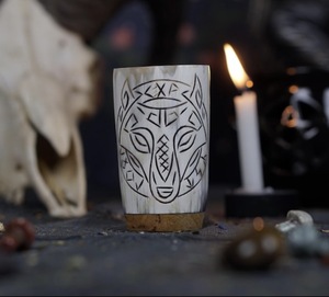 Verre à liqueur en corne de style viking, taille longue, pour Noël, fait main, ethnique - Product Image 6