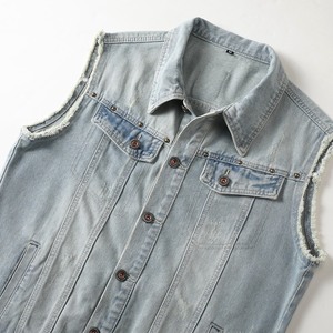 <b>Mens</b> Vintage Washed Biker <b>Denim</b> <b>Vest</b> Sleeveless Jacket Heavy Cotton Club Style Waistcoat <b>For</b> Bike Riders <b>Denim</b> <b>Vests</b> - Product Image 3