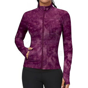 <b>Women</b> Yoga <b>Jacket</b> <b>Lightweight</b> Stretch Fabric Breathable Long Sleeve Slim Fit Sports <b>Jacket</b> For Gym Running And Fitness Training - Product Image 6