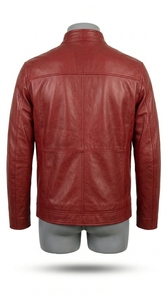 เสื้อแจ็คเก็ตหนังเทียมผู้ชายทรงเข้ารูปแฟชั่นลำลอง - Product Image 4