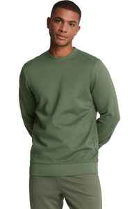 Sudadera de Cuello Redondo para Hombre, Color Verde Oliva, Corte Regular, Tejido de Punto, Manga Larga, Estilo Casual para Otoño - Product Image 2