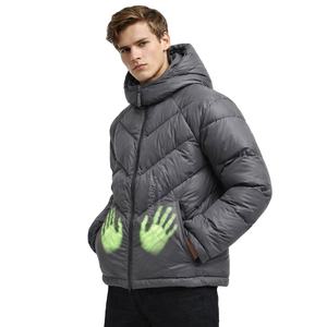 Veste d'hiver matelassée pour homme à col montant en toile à motif géométrique de haute qualité avec logo personnalisé OEM - Product Image 5