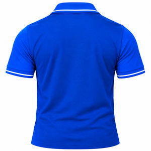 เสื้อโปโลชายสีน้ำเงินรอยัล แบรนด์ Phi Beta Sigma ปักลายตราสัญลักษณ์ แขนสั้น คอปกสีขาวลายทาง เสื้อโปโลลำลองสำหรับกิจกรรมสันทนาการ - Product Image 4