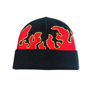 High Quality Custom Logo Printed Regular Fit Casual Stylish Breathable <b>Waterproof</b> Acrylic Jacquard Winter Wear <b>Beanie</b> Caps - Product Image 3