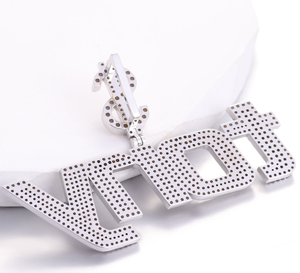 Collar con Colgante de Nombre de Lujo con Incrustaciones de Moissanita en Plata 925, Personalizado por Fábrica China, con Certificación IGI para Hombre - Product Image 4