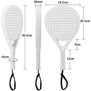 Raquette de paddle-tennis, forme diamant, goutte d'eau, ronde, logo personnalisé, carbone, mousse EVA, 16x19, ensemble léger et portable, personnalisable - Product Image 1