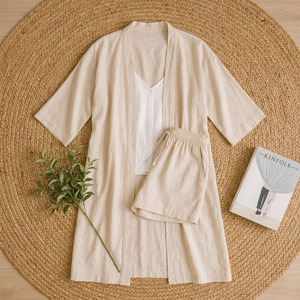 Conjunto de Pijama de Lino Natural para Mujer, Ropa de Dormir Suave y Cómoda, Ecológica - Product Image 6