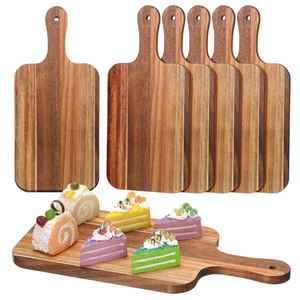 Tabla de cortar de madera de acacia de doble cara para uso doméstico, para frutas, pizzas, filetes - Tabla de picar sólida para el hogar, ideal para fregadero, transfronteriza - Product Image 4