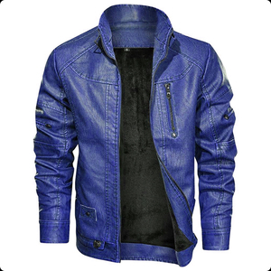 Veste en cuir pour homme multicolores, style motard classique, en cuir véritable, conçue pour la conduite et la mode quotidienne - Product Image 6