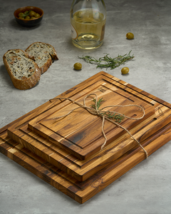 Juego de Tablas de Cortar de Madera de Acacia/Teca con Certificación FSC Ha Le, Tablas de Cocina de Doble Cara No Tóxicas, 1.5 cm de Grosor, Aptas para Lavavajillas - Product Image 3