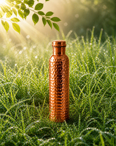 Handcrafted 1000ml Pure Copper <b>Drinkware</b> Water Bottle Eco-Friendly Hammered Design Unique Patterns Ayurveda Health Benefits - Product Image 4