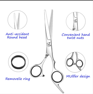 Ciseaux de coiffure professionnels en acier inoxydable 440C, lame tranchante, pour droitiers, manche long, usage en salon - Product Image 4