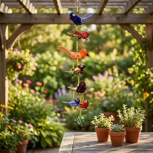 Decoración Colgante de Pájaros Coloridos Hechos a Mano al por Mayor, Adorno Tradicional de Pájaros para Pared, Decoración del Hogar, Sala de Estar, Balcón, Jardín - Product Image 1