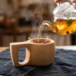 Handmade Wooden Drinking Cup Kuksa Minimalist Style Mug Eco Friendly <b>Bar</b> <b>Tools</b> Coffee Tea Cup for Camping and Adventure - Product Image 5