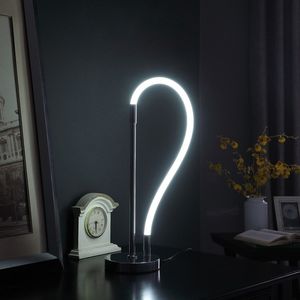 Lampada da tavolo a tubo LED Elastilight da 20,25 pollici con estremità magnetica, lampada da scrivania contemporanea in cromo argento - Product Image 4