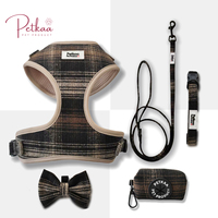 Collier pour chien et chat Petkaa en tweed à carreaux, design personnalisé de luxe, accessoires pour animaux de compagnie, réglage, vente en gros, haute qualité, nouveau design