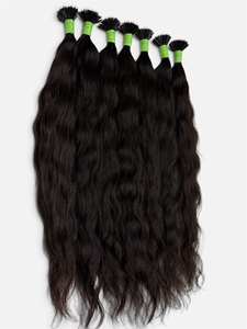 Natural Black Wave Non Remy Human Hair <b>Extensions</b> <b>Micro</b> Link Nano Tip Full Ends - Product Image 3