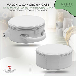 Premium Masonic Crown Cap Case & Scottish Rite <b>Hat</b> <b>Box</b> (White) with Zipper Closure Lightweight Excellent Protection - Product Image 6