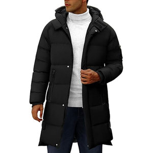 Veste matelassée décontractée pour homme, grande taille, avec capuche, doublure polaire, imperméable, fermeture éclair, réversible, coupe classique - Product Image 1