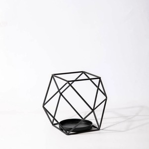 Décoration de Noël pour la maison : Porte-bougie chauffe-plat en fil métallique noir, fait main, écologique et durable, idéal comme centre de table - Product Image 2