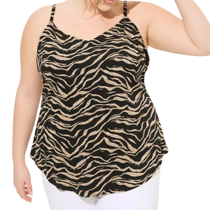 Débardeur décontracté en jersey pour femmes grandes tailles, col rond, dos échancré, sans manches, bretelles réglables - Product Image 2