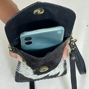 2025 Nueva fábrica al por mayor de lujo para mujer, bandolera para teléfono móvil con Clip para cinturón, Mini bolsos de cuero de vaca mecanizados a mano - Product Image 6